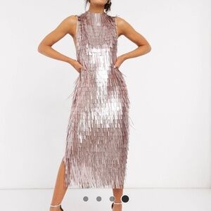 ASOS all over sequin midi dress